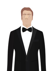 Businessman in black suit. vector