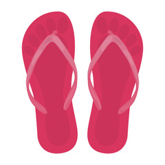 Beach slippers, top view. Vector illustration on a white background.