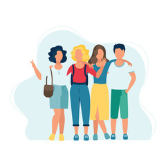 Concept of referral marketing, Refer A Friend loyalty program, promotion method. Vector illustration in flat style