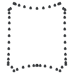 Naklejka premium Black shiny diamond crystal jewels in geometrical shape frame isolated on white background.