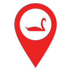 Schwan und Kartenmarkierung