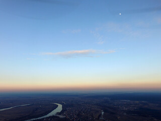 Aerial view of the saburb landscape (drone image). Near Kiev