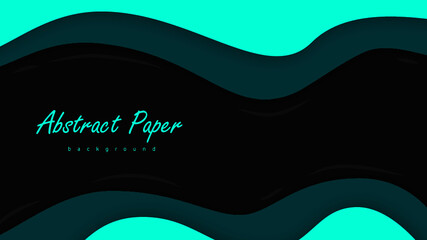 Abstract Paper Liquid River Dark Green Background