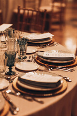 Wedding decoration of the ceremony in an old castle