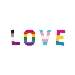 Pride Month with Love art work design concept banner/card on white background