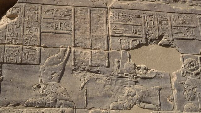Egypt Philae temple hieroglyphic and god engraved beautiful historic art Aswan