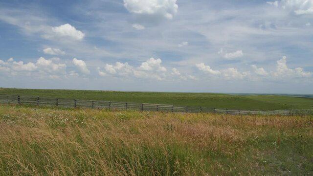 Rolling green hills in rural Kansas