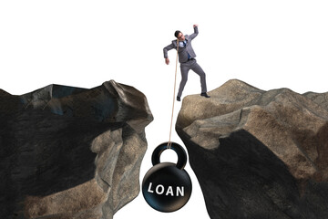 Concept of debt and load with businessman