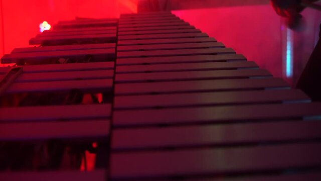 Artist performing music on vibrophone 4k