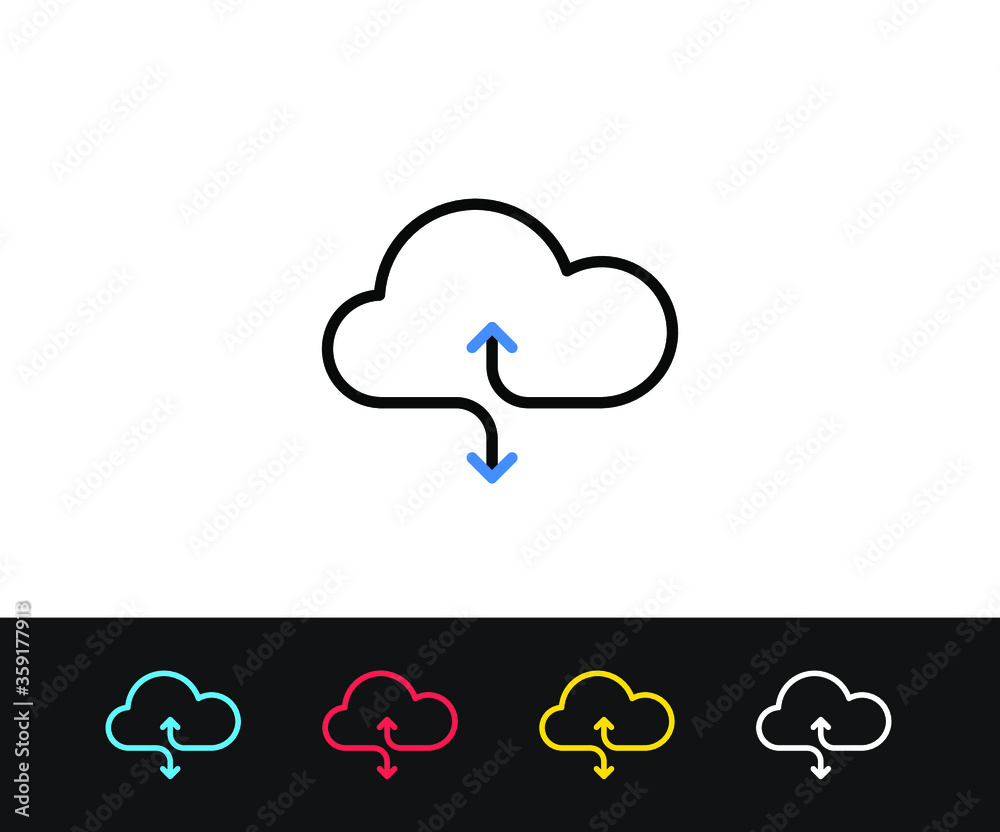 Fototapete cloud data sync icon. premium quality graphic design. modern signs, outline symbols collection, simp