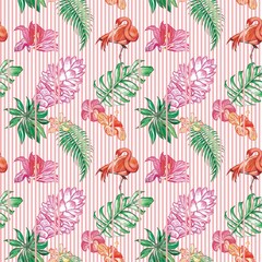 Tropical seamless print. Set of prints for fabric, packaging and creativity.