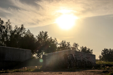 sunset in the city