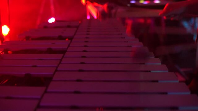Artist performing music on vibrophone 4K