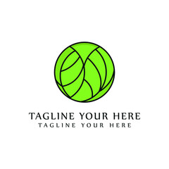 Cabbage with big bright green leaves. Fresh and healthy food. Vegetarian nutrition. Organic ingredient for salad. Flat vector icon