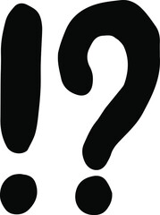 question exclamation sign mark point vector illustration text black on white background simple picture
