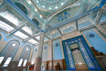 Obraz premium mosque, astana, mosque, turkey, east, asia, ramadan, oraza, ayt, namaz, mosque nur - astana, interest, inside the mosque, the most beautiful mosque in the world, the largest mosque in asia