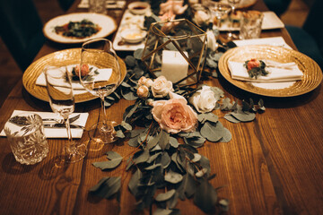 romantic dinner setting