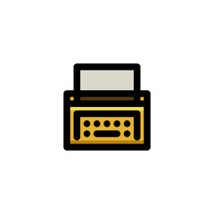 Typewriter Icon Flat Illustration Logo Vector
