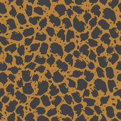 Seamless pattern with abstract spots on a orange background. Animal print, spots, splashes. It can be used for decoration of textile, paper and other surfaces.