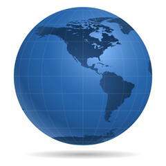 Globe Earth dark continents icon isolated on white background. America, Antarctica, Arctic. Vector illustration