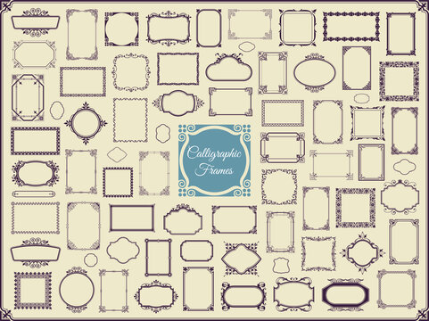 Mega collection of various decorative calligraphic frames