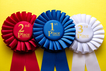 Three rosettes for the winner and runners up