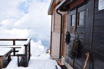 house on the mountain in the clouds