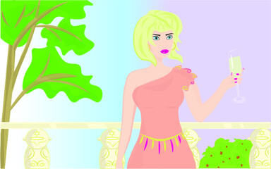 girl with a glass in hand
