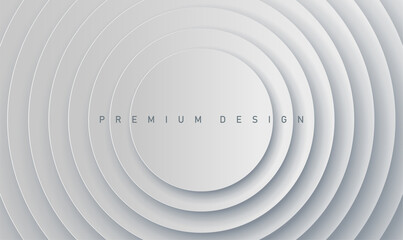 Obraz premium Abstract premium modern design paper white gray background with many circles for banner and cover