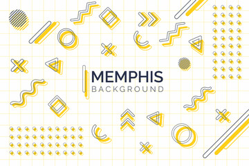 Minimal geometric memphis background with modern simple elements.