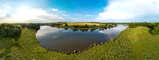 Sredny  Khutor  farm  near the small Zelenchuk second river in the Krasnodar Territory, South of...