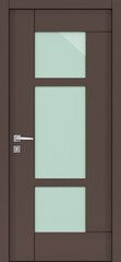 Door texture, dark brown color with glass, for modern interior  3D render