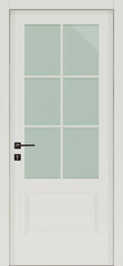 Door texture, beige color with glass, for modern interior  3D render
