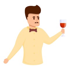 Expert sommelier icon. Cartoon of expert sommelier vector icon for web design isolated on white background