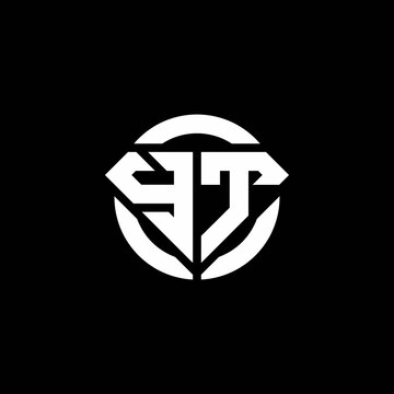 YT monogram logo with diamond shape and ring circle rounded