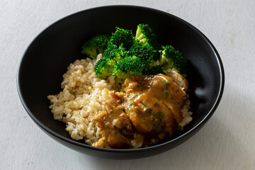 Honey Mustard Chicken and broccoli with rice