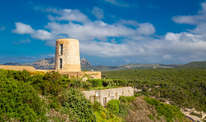 Fototapeta na wymiar A view of Bonifacio, Corsica island, France