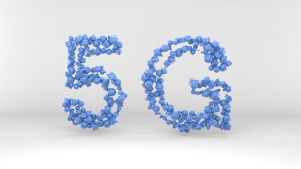 5g Internet Connection Speed Sign on a white background . data transmission / network. 3D icon.