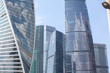 Fototapeta na wymiar Fragments of skyscrapers Moscow city.