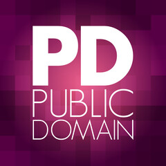 PD - Public Domain acronym, concept background