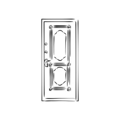 Hand Draw Sketch of Doors. door, vector sketch illustration