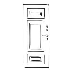 Hand Draw Sketch of Doors. door, vector sketch illustration