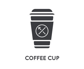 Bakery Shop Coffee Cup Vector Glyph Element or Icon.