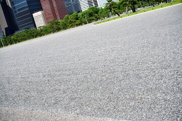 The square of gravel in Tokyo. - obrazy, fototapety, plakaty