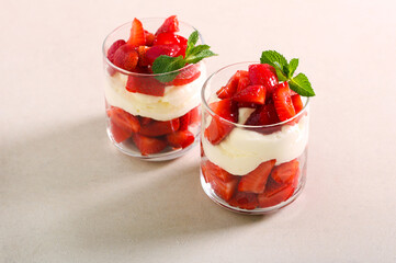 Strawberry and cream sweet dessert