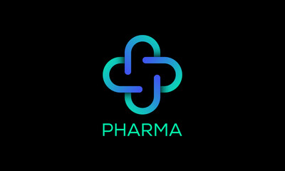 Medical health-care logo design template. pharmacy logo design 