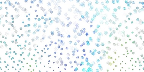 Light blue, green vector texture with memphis shapes.