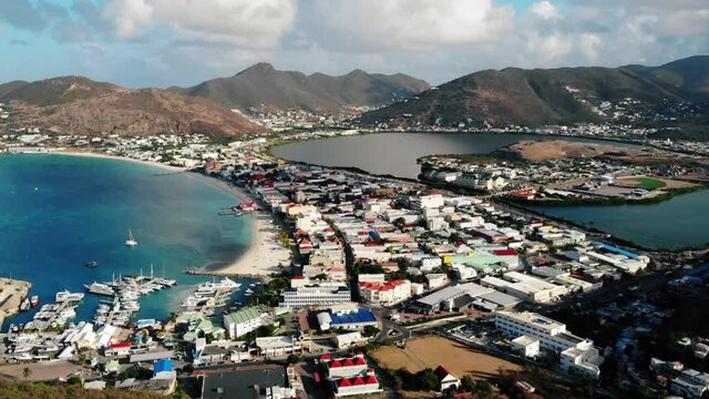 Aerial view of phlipsburg st.maarten