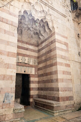 Entrance to Salamia Madrasah on King Faisal Street in the old city of Jerusalem. Built in the 1320s. Abul Fida as-Salami - a wealthy merchant who moved from Mosul to Cairo and traded in Mamluk slaves.