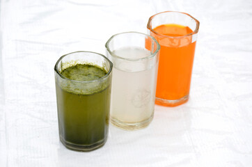  the indian flag glass of juice green ,orenge and white